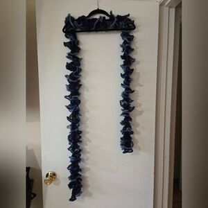 Elegant Blue Ruffled Scarf